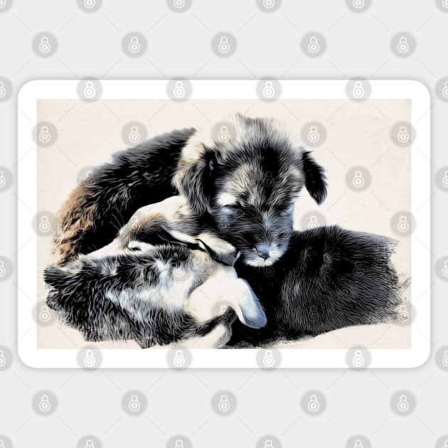 Puppies Sticker by Wolf Art / Swiss Artwork Photography